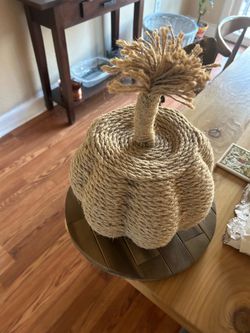 Jute Rope Wrapped Decorative Pumpkin