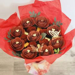 Paper Flower Bouquet Women Day Gift