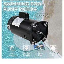 SQ1202 Pool Motor 2 HP, 3450 RPM, 48Y Frame Square Flange Pool Motor Compatible with A.O. Smith Century