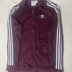 Adidas maroon zip up medium jacket