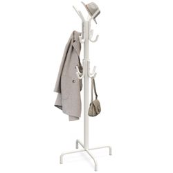 Metal Rack Stand with Hooks for Coat Hat Belt Bag Size 72" Tall New Condition