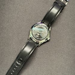 Emporio Armani Swiss Made Watch For Men Classic ARS4200 With Black Moonphase dial Leather belt with Black color