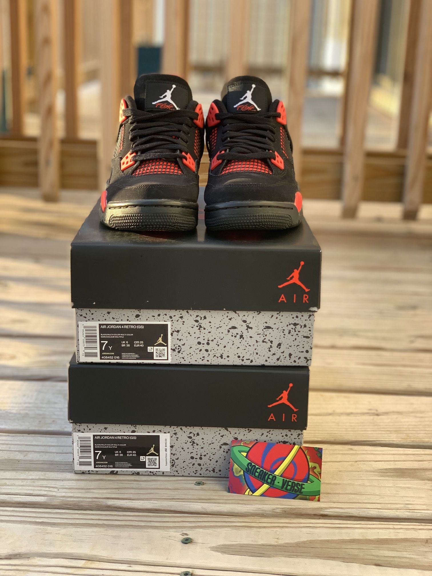 Jordan 4 “Red Thunder” Grade School Size 7(x2)