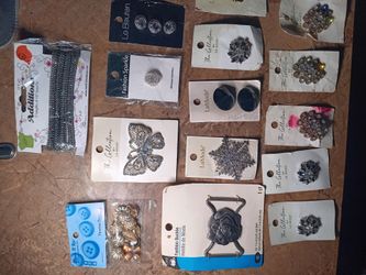 Buttons, charms, stickers, crafting supplies
