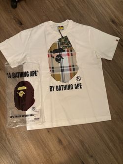 A Bathing Ape BAPE Plaid Graphic T-Shirt White