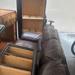 Couch, Cabinet, Drawers, Pots, Etc. 