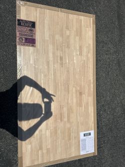 HARDWOOD REFLECTIONS 6 ft. L x 39 in. D Unfinished Hevea Solid Wood Butcher Block Island Countertop With Square Edge