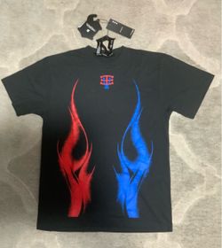 Men’s M Black Cotton Knit Double-Sided Graphic Print Crew Neck Tee Streetwear