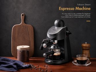Yabano espresso machine 3.5 bar espresso coffee maker, espresso and cappuccino machine with milk frother, espresso maker with steamer