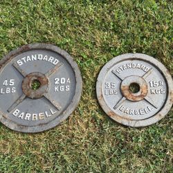 Olympic Weight - 80 Lbs - 45 and 35 Pound Plates