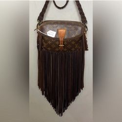 Authentic Vintages Boho revamped Louis Vuitton crossbody bag 