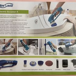 (NEW) ELECTRIC POWER SCRUBBER CLEANING SET HOME KITCHEN BATH CORDLESS DIFF BRUSH HEADS RECHARGEABLE WATERPROOF
