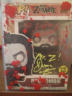 Funko Pop Rob Zombie Double Signature 1of1 Custom Art Box