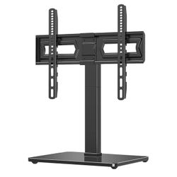 MOUNT PRO Universal Swivel TV Stand Base, Table Top TV Stand for 37 to 65, 70, 75 Inch LCD LED TVs, Height Adjustable TV Mount Stand with Tempered Gla