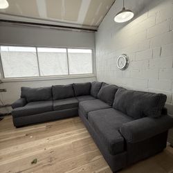 2pc Gray Sectional Sofa Couch