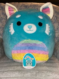 Vanessa the Blue Rainbow Bellied Panda Bear Squishmallow