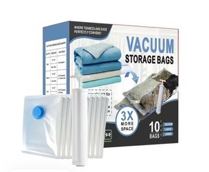 Triple-Seal Vacuum Storage Bags with Hand Pump, Home Organizer Bag, Household Turbo Compression Clothes Organizer Accessories