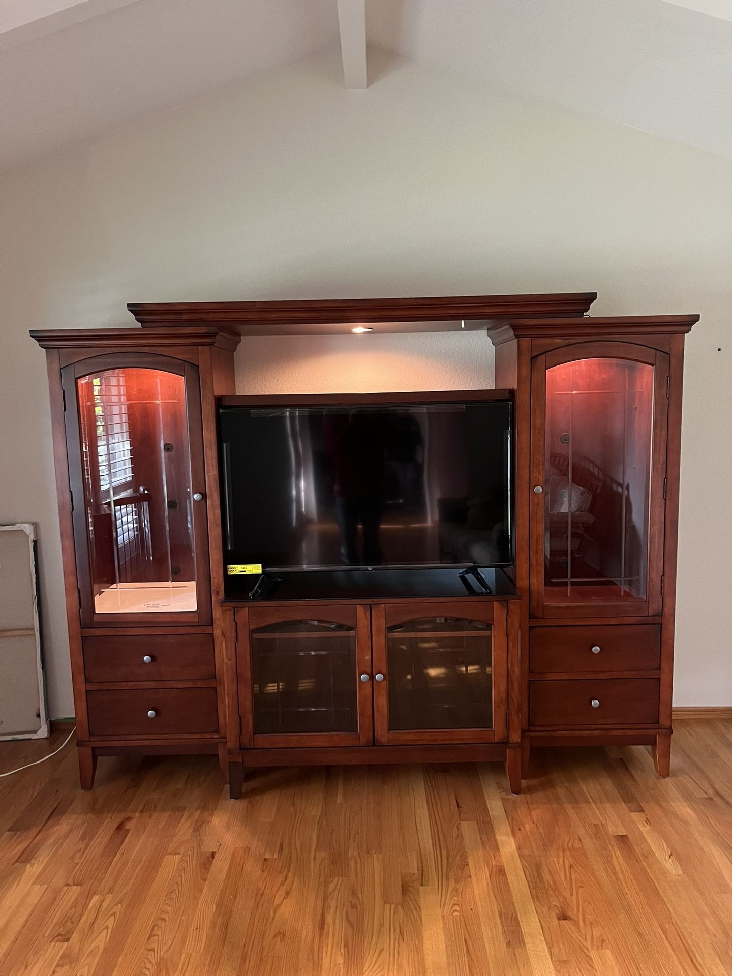 Entertainment Center Lighted Shelving Unit