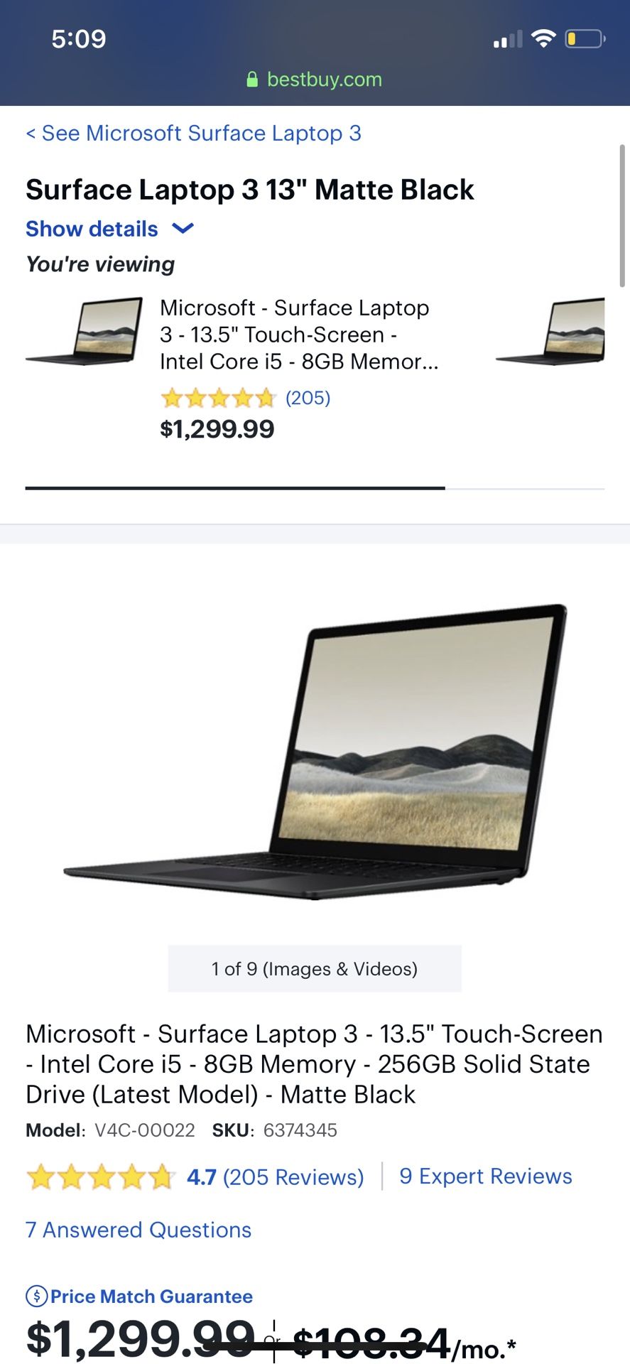 Microsoft Surface Laptop 3 USED OBO