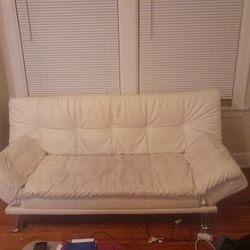 White leather futon like new
