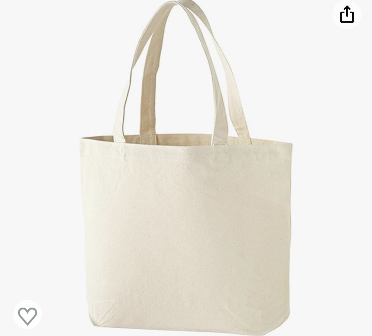 Brandnew Canvas Tote Bag Grocery Bag Reusable Multi-Purpose Cloth Bags with Zipper and Interior Pocket for DIY Gift Bags