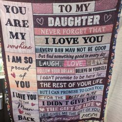 Pink plush Throw Blanket (From Mom To Daughter)