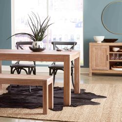 Solid Wood Dining Table and Chair Set