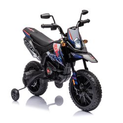 12V Electric Blue Ride-On Bike: Apulia Licensed, 2 Wheels, Motorized, with LED Headlights, Delightful Children's Toy