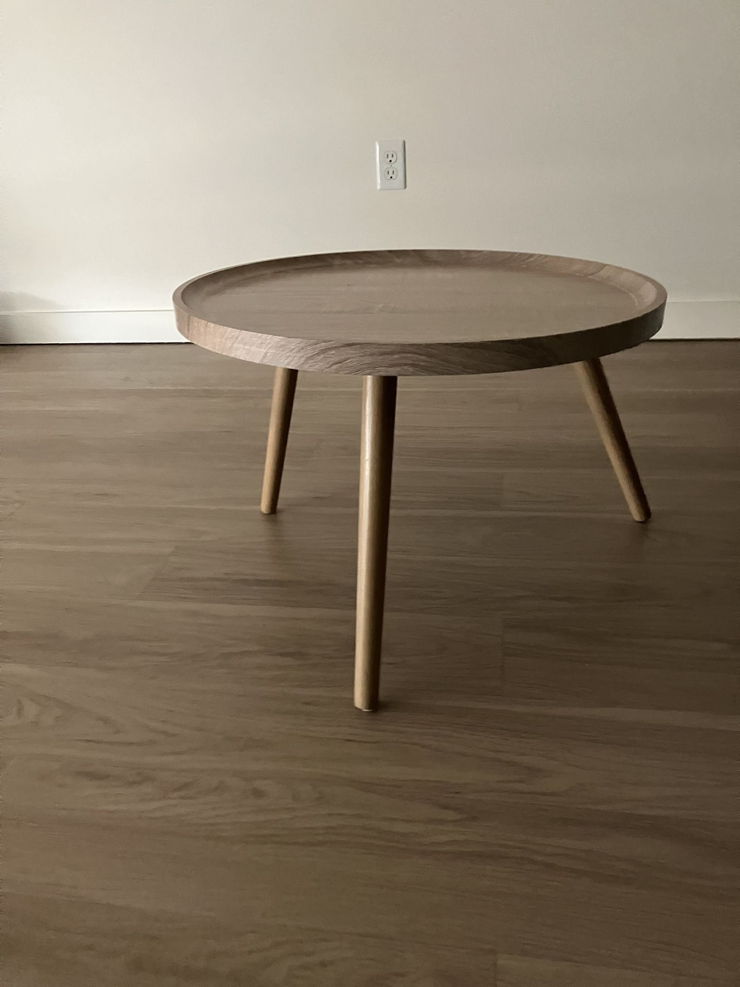 Faux Oak Wood Side Table