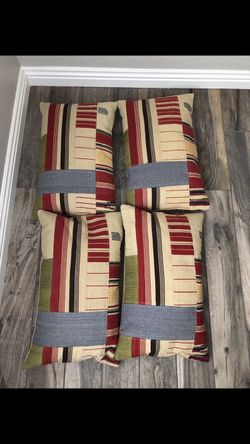 4 Pottery Barn Patchwork Pillows
