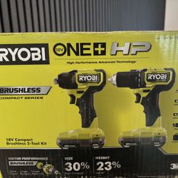 Brand new Ryobi 18v brushless 2 Tool Kit 