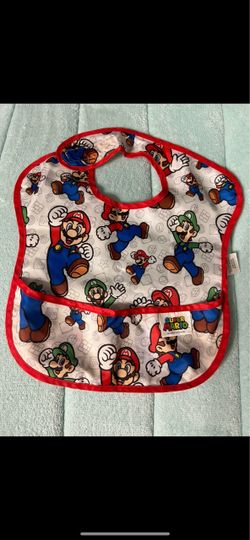 Super Mario Baby Bib with Front Pocket