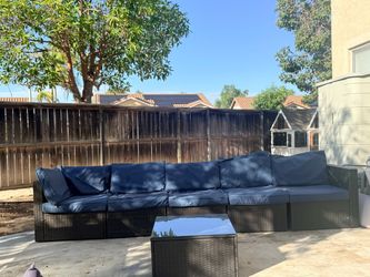 Outdoor sectional and table