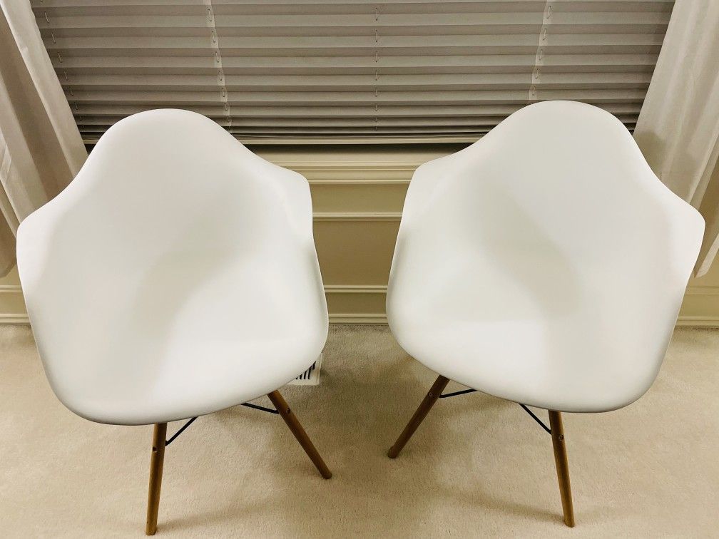 Eames Style White Chair Set of 2