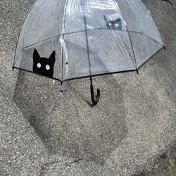 Clear, Black Cat Umbrella