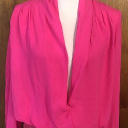 Neon Pink Bodysuit Snap Closure Large 
