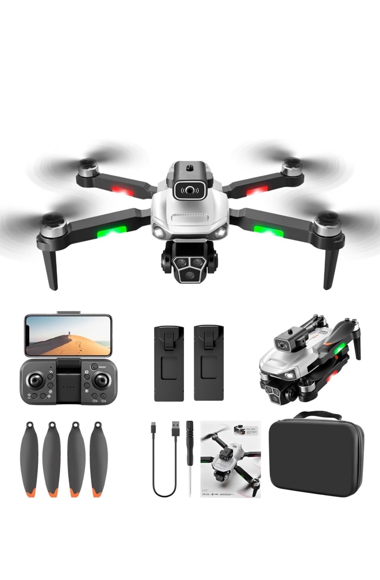 Drones With Camera ,4K vertical shots ,Wi-Fi FPV RC Quadcopter with gesture control,Mini Drone Toy, Flight Time 30 Minutes With 2 Batteries 