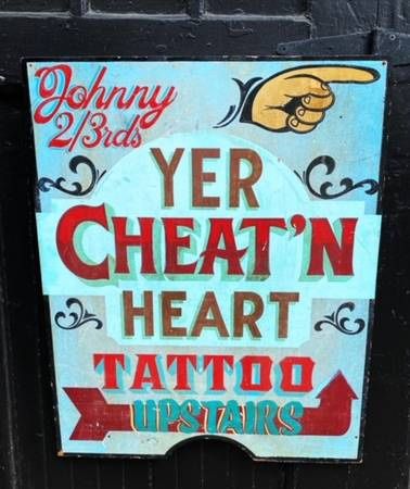 Vintage Hand Painted Tattoo Parlor Signs