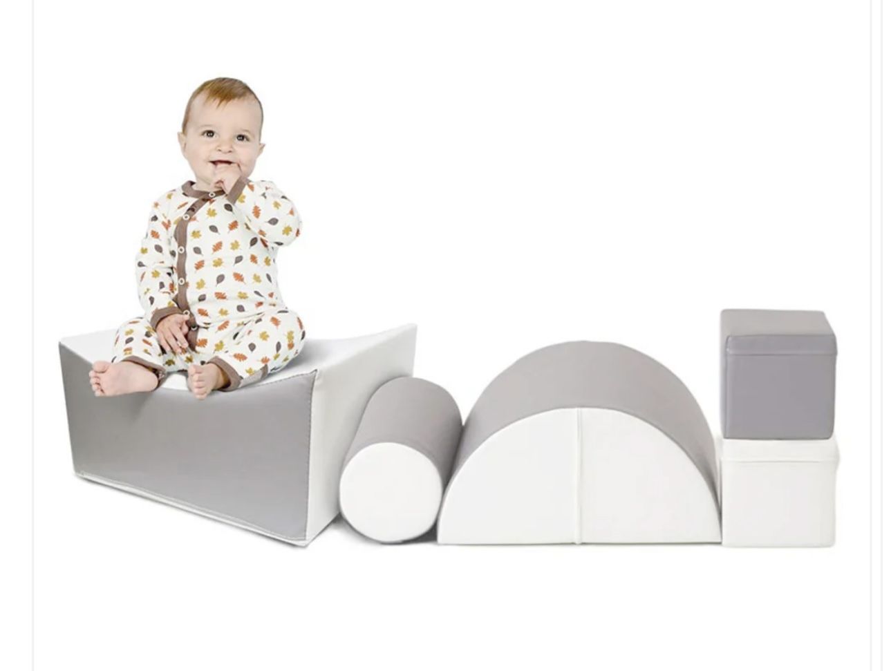 Climb and Crawl Soft Foam Play Set, Indoor Room Preschool Corner Baby Stage Slide Activity Play Structure, Motor Skills Early Development Gym Toy for