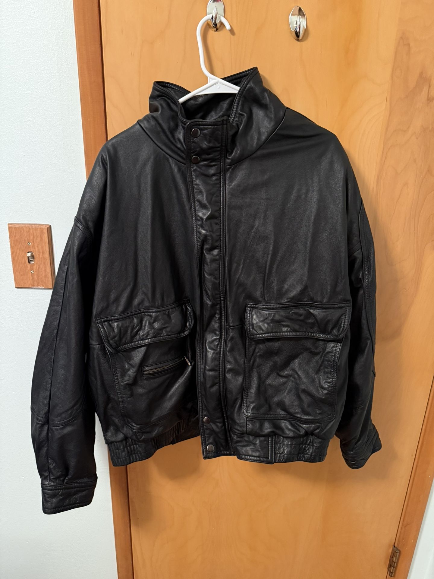 Mens Members Only Brown Leather Jacket Size XL Vintage Motorcycle Classic Rider No flaws