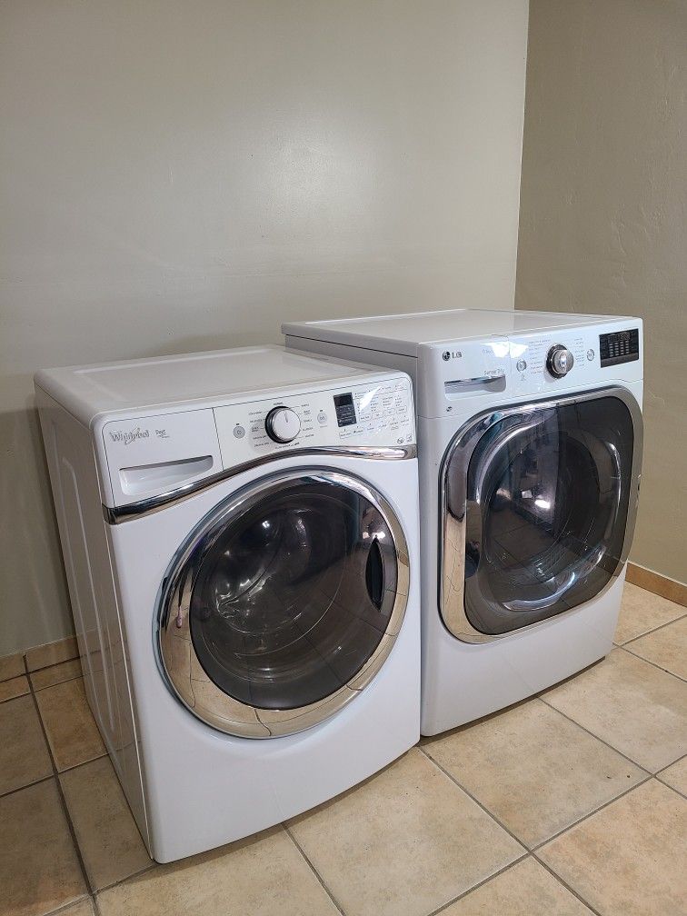 .Whirpool Washer And Jumbo Capacity LG Gas Dryer Free Deliver And Install 3 Month Warranty 