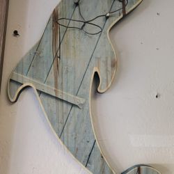 Wooden Dolphin Plant Holder