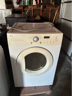 LG compact white dryer