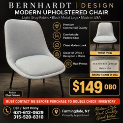 Bernhardt Design Modern Upholstered Chair Gray w/ Black Legs