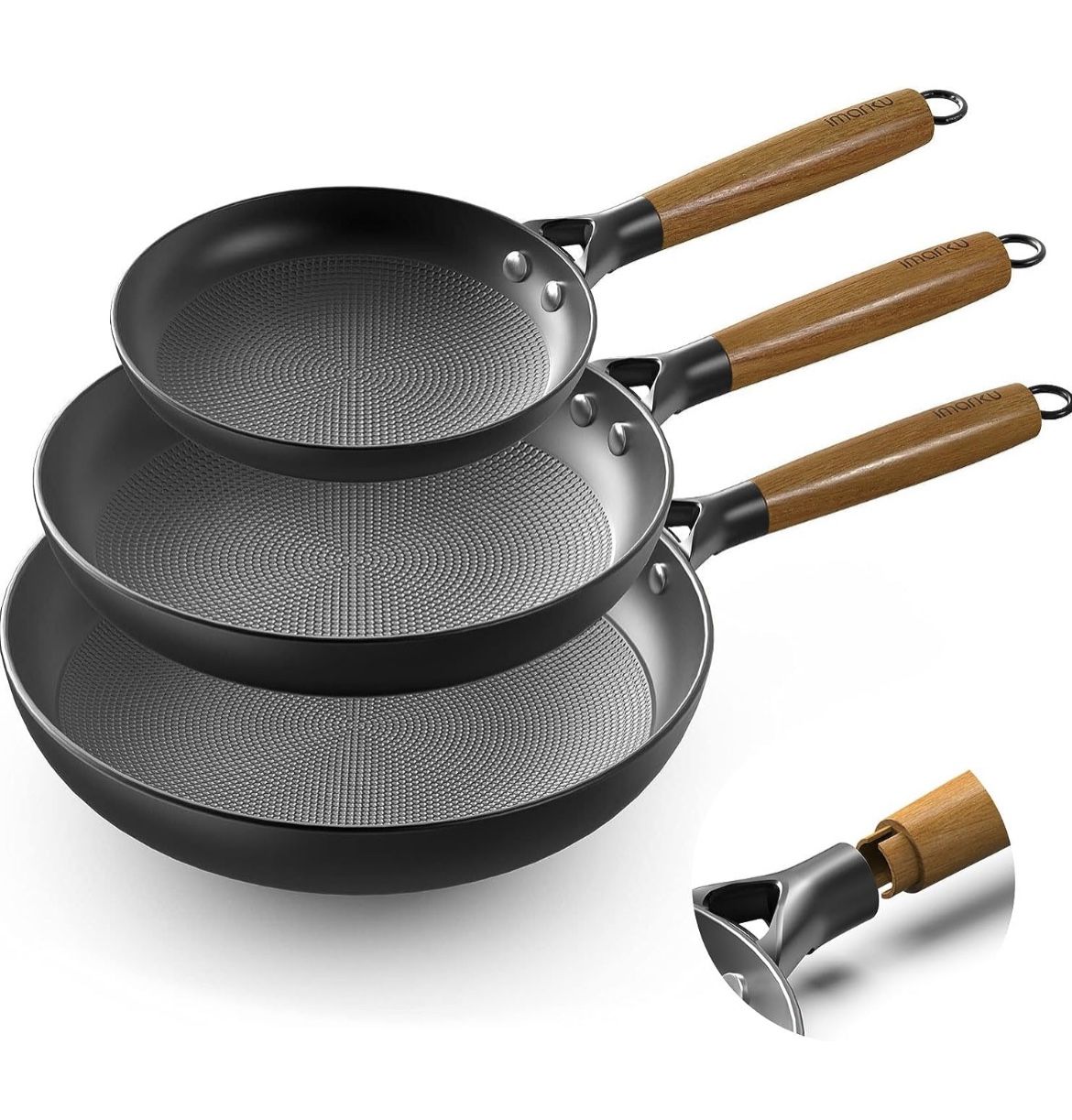 Non Stick Frying Pans- 8 Inch, 10 Inch and 12 Inch Cast Iron Skillets  Professional Cast Iron Pan Set Dishwasher Safe Nonstick Frying Pan Set, Pot  set for Sale in Moreno Valley, CA - OfferUp