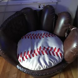 Baseball Chair Cup Holder Broken and A Little Torn  