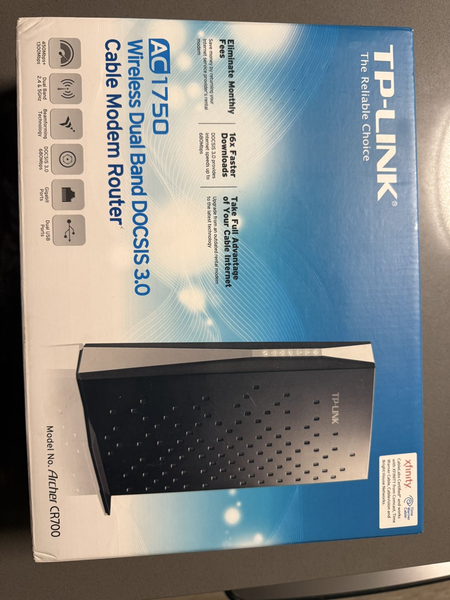 TP-Link AC1750 Wireless Dual Band Docsis 3.0 Cable Modem Router