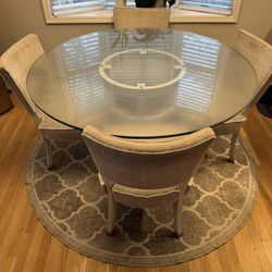 Glass Table with 55 Inch Round Top 