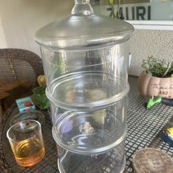 Beautiful Glass Layered Candy Cookie Jars