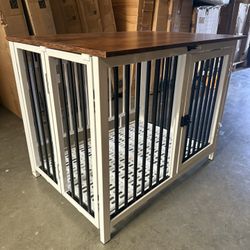 31.5  Inch Heavy Duty Dog Crate Furniture （ Foldable dog cage） L 31.5 x W 23  x H 25 inch    